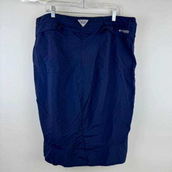 COLUMBIA SPORTSWEAR PFG Dark Blue Nylon Midi Outdoor Skirt / Waist 22 in - Picture 3 of 16